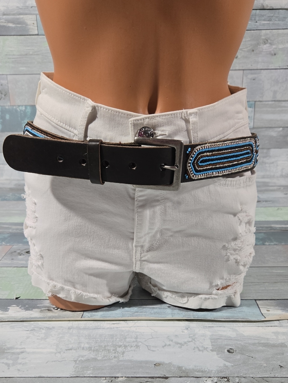 Global Girls Western Mase Turquoise Beaded Belt Size 36